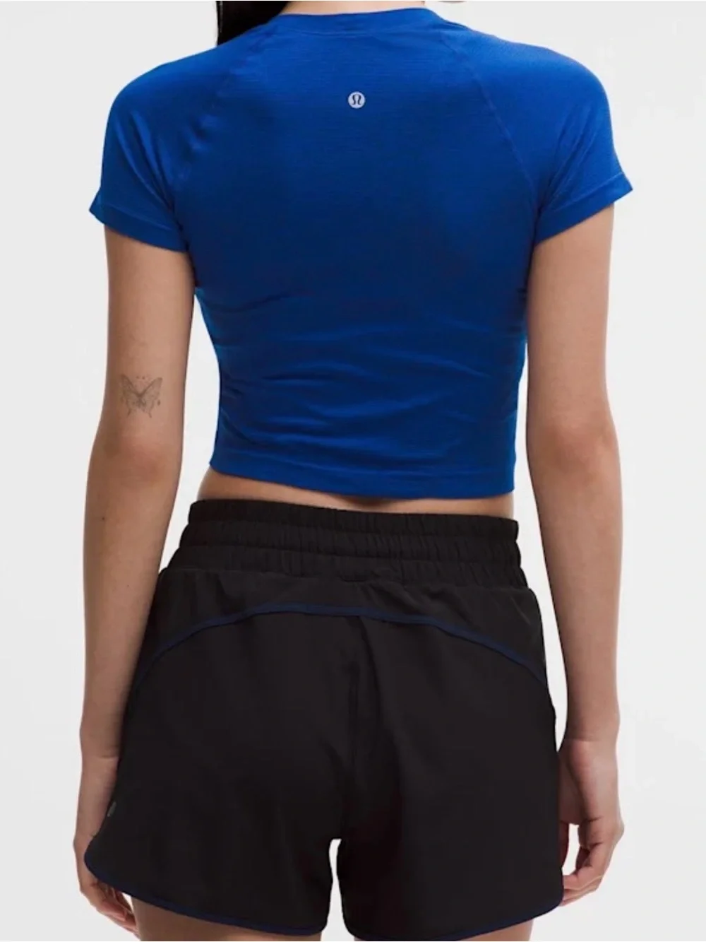 Lululemon Swiftly Tech Cropped Short Sleeve 2.0 Club Blue